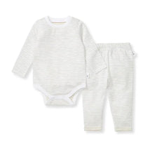 Burts Bees - Baby Unisex Slub Stripe Bodysuit Set, Mossy Green Image 1