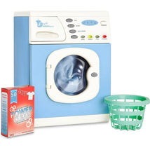 Casdon - Blue Electronic Washer Machine Toy with Spinning Drum, Lights, and Sound Effects for Children Aged 3 plus Image 1