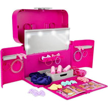 Casdon - Ultimate Styling Case with LightUp Mirror, Style Book, and Hair Accessories. Playset for Children Aged 3 plus Image 1