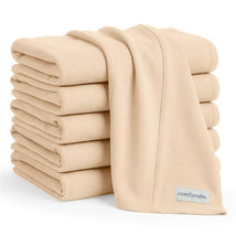 Comfy Cubs 6Pk Baby Burp Cloths Set, Cream Image 1