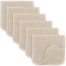 Comfy Cubs - 6Pk Muslin Burp Cloths, Sand Image 1