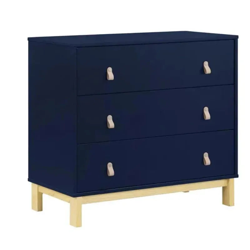 babyGap Legacy 3 Drawer Dresser with Leather Pulls - Navy with Natural babyGap Legacy 3 Drawer Dresser with Leather Pulls - Navy with Natural