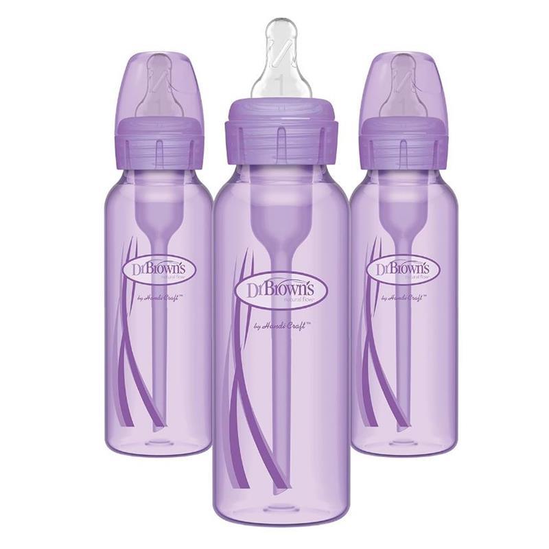 Dr. Brown's Options+ Baby Bottles, Purple, 8 oz, 3 Count