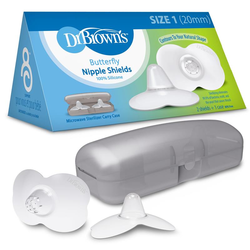 Dr. Brown's Butterfly Breastfeeding Nipple Shields for Protecting Sore, 20mm Dr. Brown's Butterfly Breastfeeding Nipple Shields for Protecting Sore, 20mm