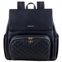 Luna Diaper Bag in Onyx with a quilted front pocket, featuring a magnetic flap and dual shoulder straps.