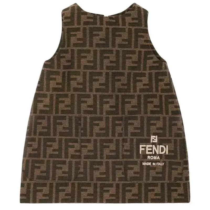 Fendi Baby - Brown Allover FF Print Dress 18M Fendi Baby - Brown Allover FF Print Dress 18M