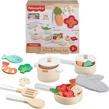 Fisher Price - Wood Kitchen Pretend Play Toy Pots & Pans Set Image 1