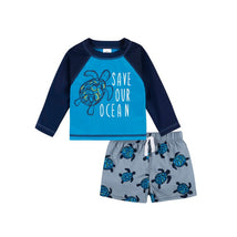 Gerber 2Pk Baby & Toddler Boys Sea Friends Rash Guard & Swim Trunks Set Image 1