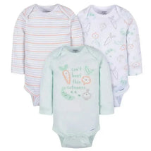 Gerber - 3Pk Baby Neutral Vegetables Long Sleeve Onesies Image 1