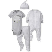Gerber - 4 Pc Set Snap, Onesie, Footed Pant & Cap Neutral, Lamb Image 1