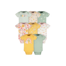 Gerber 8Pk Baby Girls Golden Floral Onesies Bodysuits Image 1