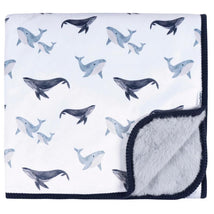 Gerber Bedding 24 - 1Pk 2Ply Plush Blanket - Whale Image 1