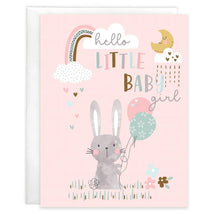 Gina B Designs - Baby Greeting Card Bunny & Balloons Image 1