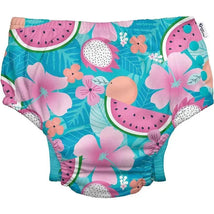 Green Sprouts - Reusable Eco Snap Swim Diaper, Aqua Tropical Fruit Floral Image 1