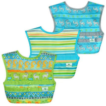 Green Sprouts Snap & Go Easy-Wear Bib 3-Pack Set, Green Safari Image 1