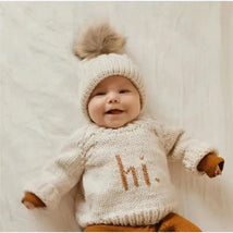 Huggalugs - Hi. Pecan Crew Neck Sweater Baby & Toddler Image 1