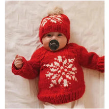 Huggalugs - Snowflake Red Crew Neck Sweater For Baby & Toddler Image 1