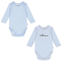Hugo Boss - 2Pk Baby Boys Blue Logo Bodysuits, Pale Blue Image 1