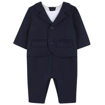Hugo Boss Baby - Boy Suit-Style Romper, Navy Blue Image 1