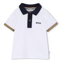 Hugo Boss Baby Cotton Polo Shirt Boss Logo White Image 1