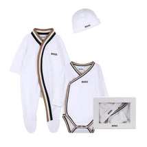 Hugo Boss Baby Footie Bodysuit And Hat In Gift Box Image 1