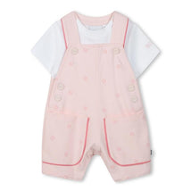 Hugo Boss Baby - Girl Dungarees & T-Shirt White And Pink Image 1