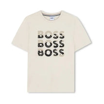 Hugo Boss Baby - Multi Logo Short Sleeve Tshirt White & Beige Image 1