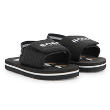 Hugo Boss Baby - Sandals With Hook And Loop Closure And Elastic Ankle Strap, Black Image 1