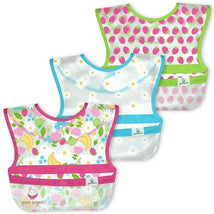 Iplay - Snap & Go Wipe-Off Bibs (3Pk), Pink Fruit Floral, 9-18 Months Image 1