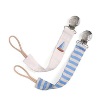 Itzy Ritzy 2Pk Fabric Pacifier Strap, Boat Stripe Image 1