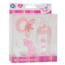 Jc Toys 3-Piece Pink Bottle And Rattle Set Image 1