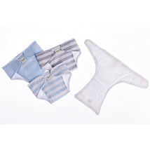 JC Toys - Baby Doll Washable and Reusable Eco Diapers, 4 Pack Fits Dolls 14 to 18, Blue, White and Grey Image 2