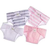 JC Toys - Baby Doll Washable and Reusable Eco Diapers, 4 Pack Fits Dolls 14 to 18, Pink Image 1