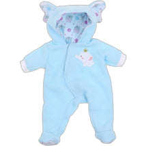 JC Toys - Berenguer Boutique Baby Doll Outfit, Blue Elephant Themed Hooded Onesie, Ages 2+ Image 1