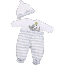 JC Toys - Berenguer Boutique Baby Doll Outfit, Gray Striped Long Onesie, Ages 2+ Image 1