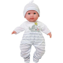 JC Toys - Berenguer Boutique Baby Doll Outfit, Gray Striped Long Onesie, Ages 2+  Image 2