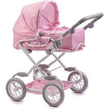 JC Toys - Berenguer Boutique, Deluxe Foldable Baby Doll Stroller with Canopy, Pink Image 1