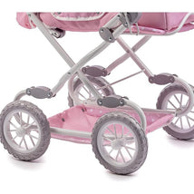JC Toys - Berenguer Boutique, Deluxe Foldable Baby Doll Stroller with Canopy, Pink Image 2