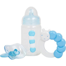 JC Toys - Blue Baby Doll Bottle, Rattle & Pacifier Set, Ages 2+  Image 1