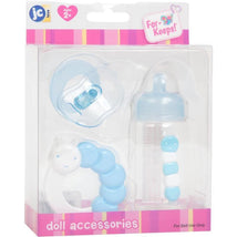 JC Toys - Blue Baby Doll Bottle, Rattle & Pacifier Set, Ages 2+  Image 2