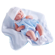 JC Toys La Newborn 17-Inch All-Vinyl Real Boy Baby Doll Blue Layette Gift Set Image 1