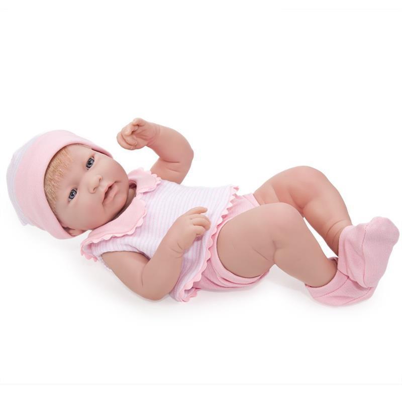 Real Girl Baby Doll 15 | Anatomically Correct | JC Toys - La Newborn |  Made in Spain | Pink Knit Outfit & Accessories | Ages 2+