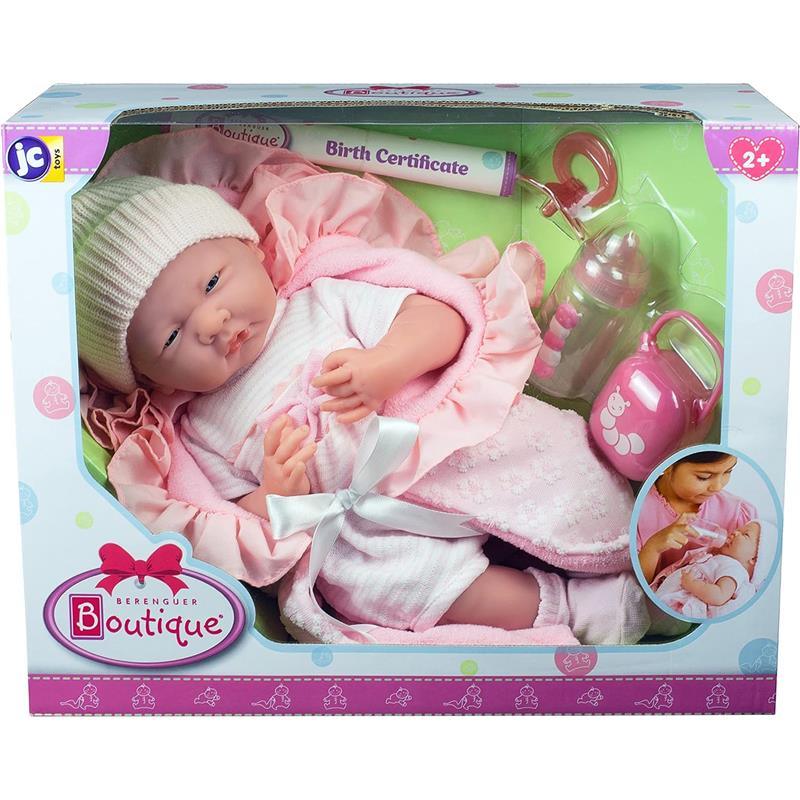 JC Toys - Newborn Soft Body Boutique Baby Doll, 15.5-Inch, Pink  Image 3