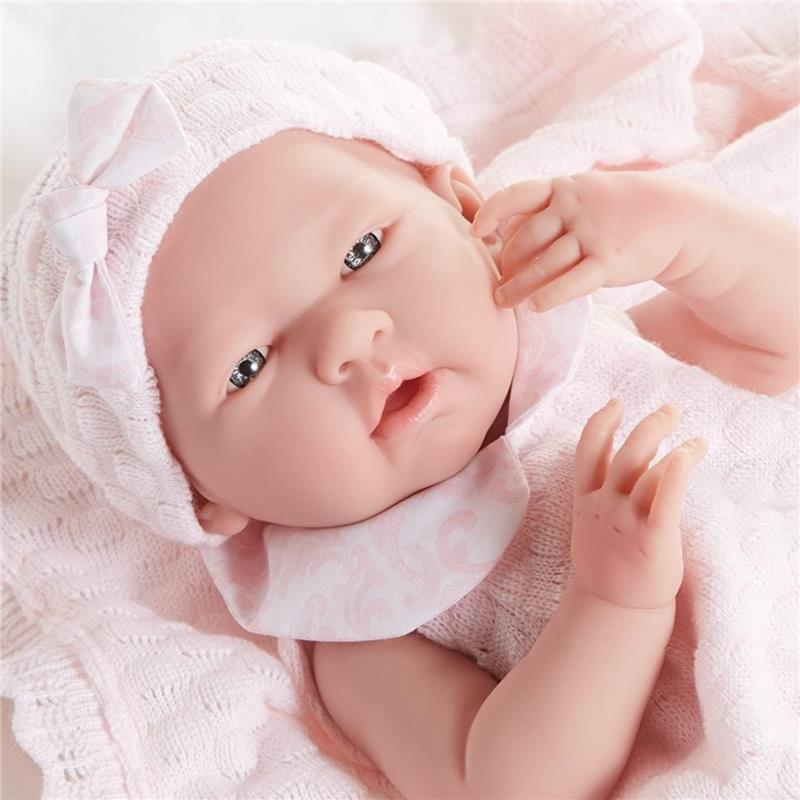 JC Toys - Real Girl Baby Doll La Newborn Pink Knit Outfit & Accessories, Ages 2+  Image 5