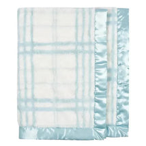 Just Born - Blue Plush Plaid Baby Blanket Image 1