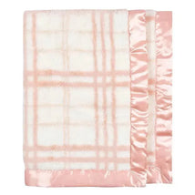 Just Born - Pink Plush Plaid Baby Blanket Image 1