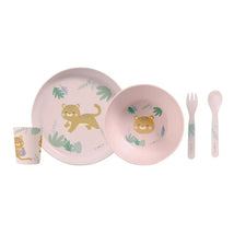 Kalencom - Jungle Cheetahs 5 Piece Feeding Set, Pink Image 1