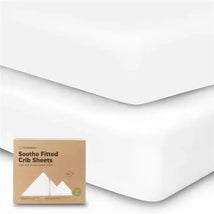 Keababies - 2-Pack Organic Cotton Fitted Crib Sheet,| Soft White Image 1