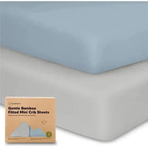 Keababies - Isla Fitted Mini Crib Sheets, Pack And Play Sheet, Steel Image 1