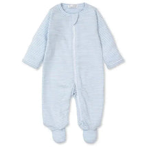Kissy Kissy - Baby Blue Stripe Footie With Zip, Light Blue Image 1